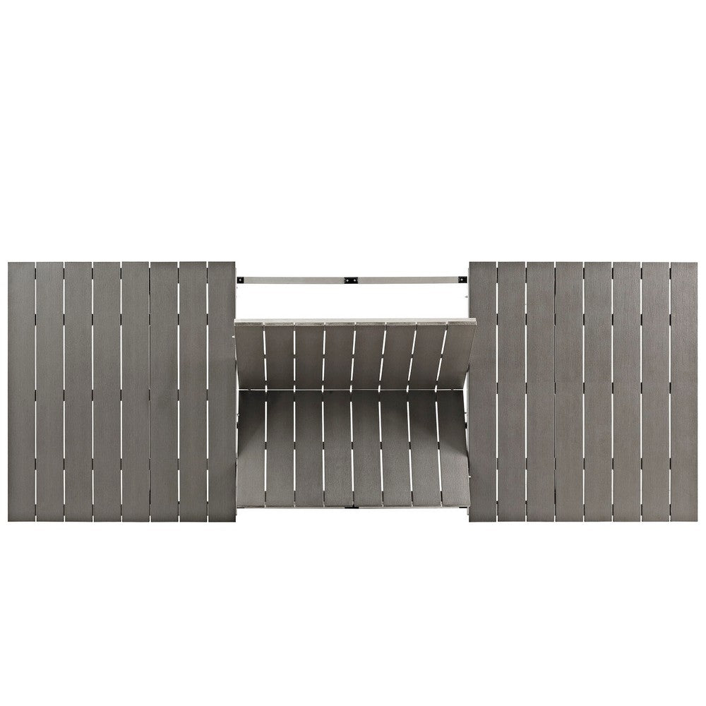 Shore Outdoor Patio Aluminum Dining Table by Modway| Silver Gray