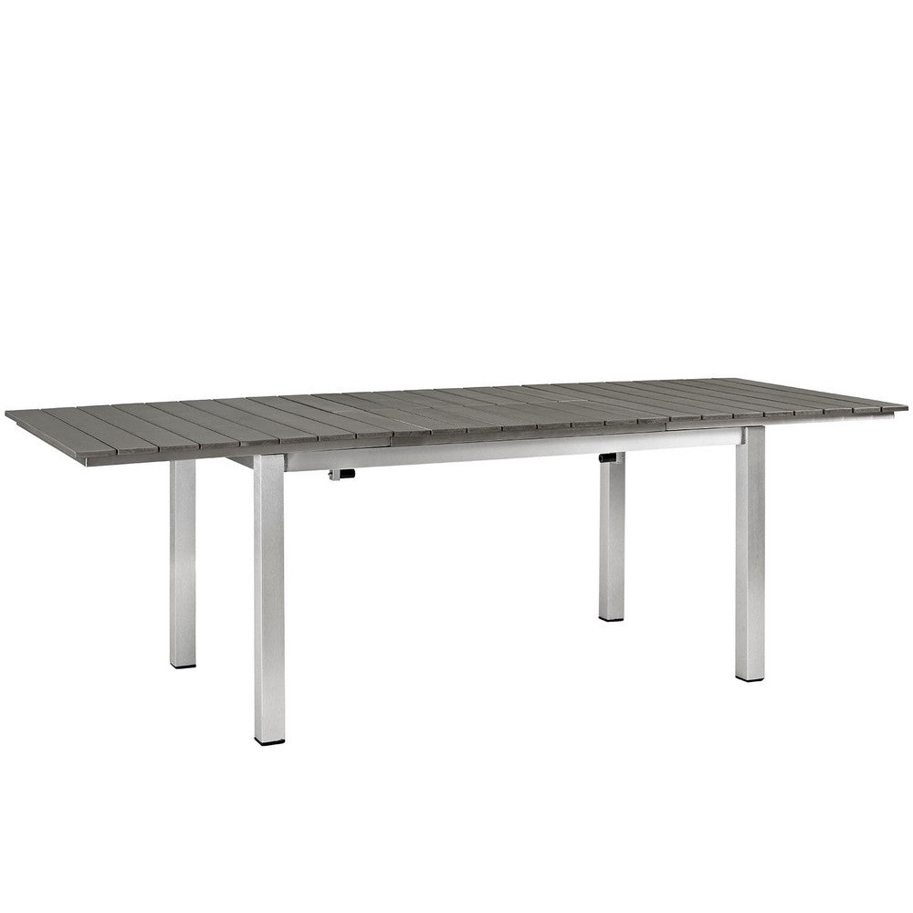 Silver Gray Shore Outdoor Patio Wood Dining Table - No Shipping Charges