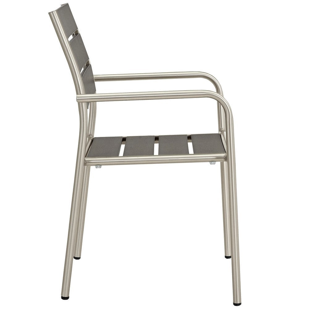 Silver Gray Shore Outdoor Patio Aluminum Dining Chair  - No Shipping Charges