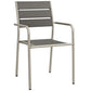 Silver Gray Shore Outdoor Patio Aluminum Dining Chair  - No Shipping Charges