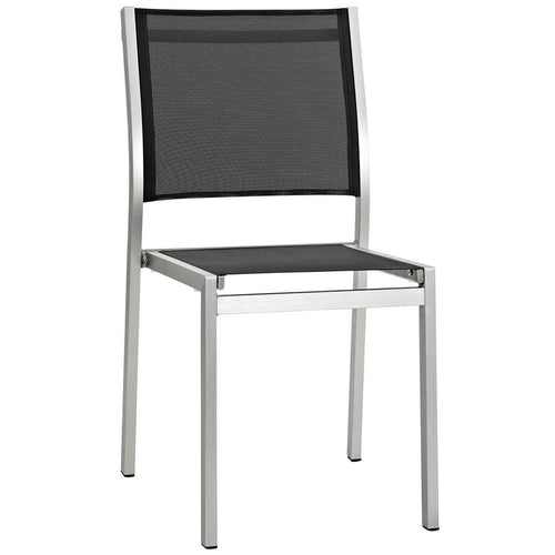 Shore Outdoor Patio Aluminum Side Chair by Modway| Silver Black