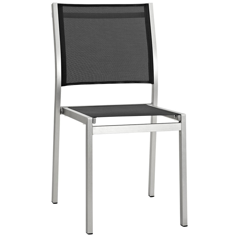 Shore Outdoor Patio Aluminum Side Chair by Modway| Silver Black