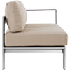 Silver Beige Shore Outdoor Patio Aluminum Right-Arm Loveseat - No Shipping Charges