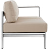 Shore Right-Arm Corner Sectional Outdoor Patio Aluminum Loveseat by Modway| Silver Beige