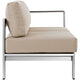Shore Right-Arm Corner Sectional Outdoor Patio Aluminum Loveseat by Modway| Silver Beige