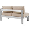 Shore Right-Arm Corner Sectional Outdoor Patio Aluminum Loveseat by Modway| Silver Beige