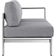 Silver Gray Shore Outdoor Patio Aluminum Right-Arm Loveseat - No Shipping Charges MDY-EEI-2262-SLV-GRY