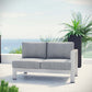 Silver Gray Shore Outdoor Patio Aluminum Right-Arm Loveseat - No Shipping Charges