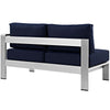 Silver Navy Shore Outdoor Patio Aluminum Right-Arm Loveseat - No Shipping Charges