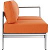 Shore Right-Arm Corner Sectional Outdoor Patio Aluminum Loveseat by Modway| Silver Orange