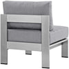 Silver Gray Shore Armless Outdoor Patio Aluminum Chair - No Shipping Charges