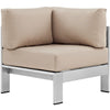 Silver Beige Shore Outdoor Patio Aluminum Corner Sofa - No Shipping Charges