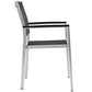 Silver Black Shore Outdoor Patio Aluminum Dining Chair  - No Shipping Charges