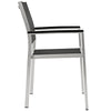 Silver Black Shore Outdoor Patio Aluminum Dining Chair  - No Shipping Charges