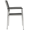 Silver Black Shore Outdoor Patio Aluminum Dining Chair - No Shipping Charges MDY-EEI-2272-SLV-BLK