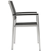 Shore Outdoor Patio Aluminum Dining Chair by Modway| Silver Black