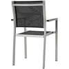 Shore Outdoor Patio Aluminum Dining Chair by Modway| Silver Black
