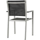 Shore Outdoor Patio Aluminum Dining Chair by Modway| Silver Black