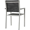 Silver Black Shore Outdoor Patio Aluminum Dining Chair - No Shipping Charges MDY-EEI-2272-SLV-BLK