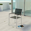 Shore Outdoor Patio Aluminum Dining Chair by Modway| Silver Black