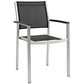 Silver Black Shore Outdoor Patio Aluminum Dining Chair  - No Shipping Charges