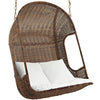 Vantage Outdoor Patio Swing Chair With Stand by Modway| Brown White