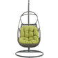 Modway Arbor Wicker Rattan Outdoor Patio Porch Lounge Hanging Swing Chair Set with Stand in Peridot MDY-EEI-2279-PER-SET