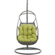 Modway Arbor Wicker Rattan Outdoor Patio Porch Lounge Hanging Swing Chair Set with Stand in Peridot MDY-EEI-2279-PER-SET