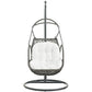 Modway Arbor Wicker Rattan Outdoor Patio Porch Lounge Hanging Swing Chair Set with Stand in White MDY-EEI-2279-WHI-SET