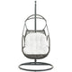 Modway Arbor Wicker Rattan Outdoor Patio Porch Lounge Hanging Swing Chair Set with Stand in White MDY-EEI-2279-WHI-SET