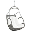 Modway Arbor Wicker Rattan Outdoor Patio Porch Lounge Hanging Swing Chair Set with Stand in White MDY-EEI-2279-WHI-SET