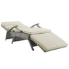 Envisage Chaise Outdoor Patio Wicker Rattan Lounge Chair by Modway| Light Gray Beige