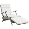 Envisage Chaise Outdoor Patio Wicker Rattan Lounge Chair by Modway| Light Gray White