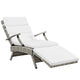 Envisage Chaise Outdoor Patio Wicker Rattan Lounge Chair by Modway| Light Gray White