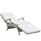 Modway Envisage Outdoor Patio Wicker Rattan Chaise Lounge in Light Gray White MDY-EEI-2301-LGR-WHI