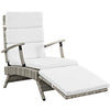 Envisage Chaise Outdoor Patio Wicker Rattan Lounge Chair by Modway| Light Gray White