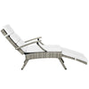 Envisage Chaise Outdoor Patio Wicker Rattan Lounge Chair by Modway| Light Gray White