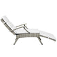 Modway Envisage Outdoor Patio Wicker Rattan Chaise Lounge in Light Gray White MDY-EEI-2301-LGR-WHI