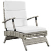 Envisage Chaise Outdoor Patio Wicker Rattan Lounge Chair by Modway| Light Gray White