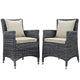Summon 2 Piece Outdoor Patio Sunbrella® Dining Set by Modway| Antique Canvas Beige