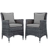 Summon 2 Piece Outdoor Patio Sunbrella® Dining Set by Modway| Canvas Gray