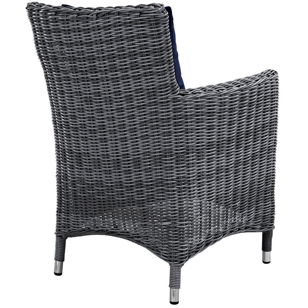 Summon 2 Piece Outdoor Patio Sunbrella® Dining Set by Modway| Canvas Navy