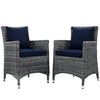Summon 2 Piece Outdoor Patio Sunbrella® Dining Set by Modway| Canvas Navy