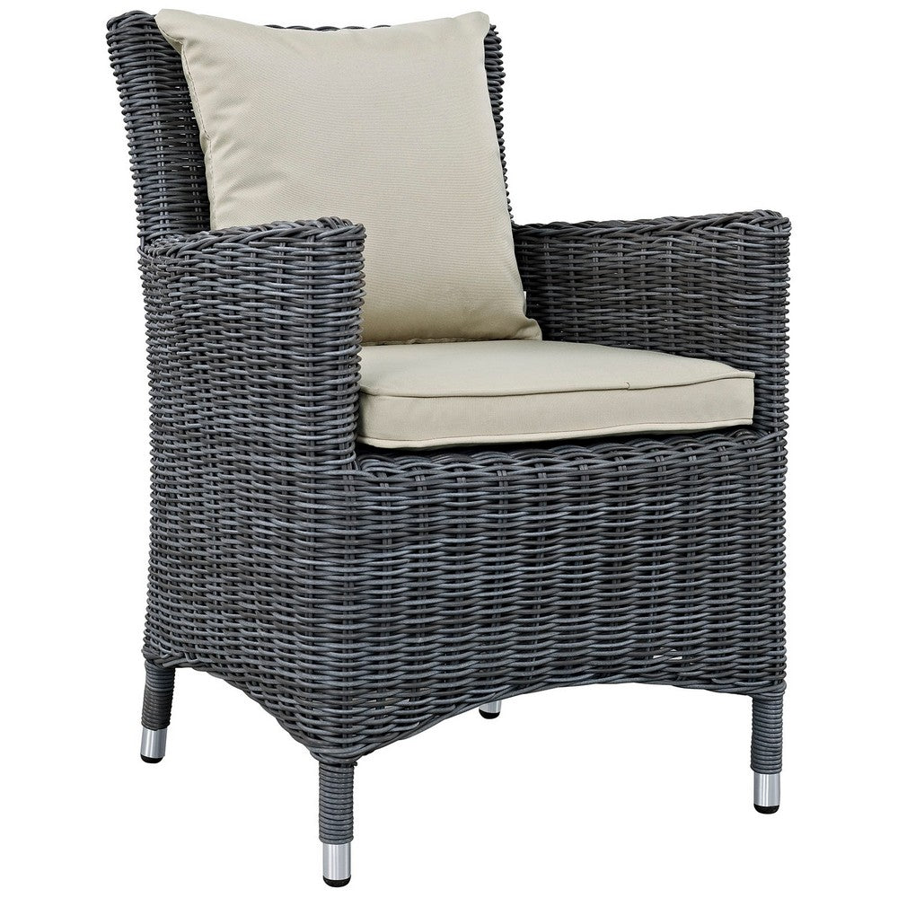 Summon 4 Piece Outdoor Patio Sunbrella® Dining Set by Modway| Antique Canvas Beige