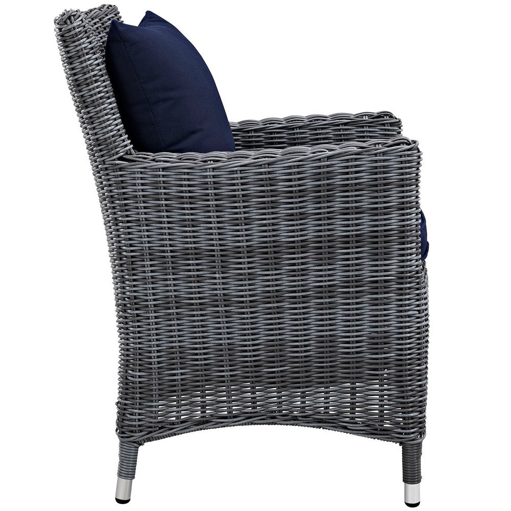 Summon 4 Piece Outdoor Patio Sunbrella® Dining Set by Modway| Canvas Navy