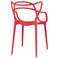 Modway Entangled Modern Molded Plastic Two Dining Armchairs in Red MDY-EEI-2347-RED-SET