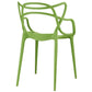 Modway Entangled Modern Molded Plastic Four Dining Armchairs in Green MDY-EEI-2348-GRN-SET