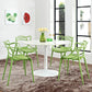 Modway Entangled Modern Molded Plastic Four Dining Armchairs in Green MDY-EEI-2348-GRN-SET