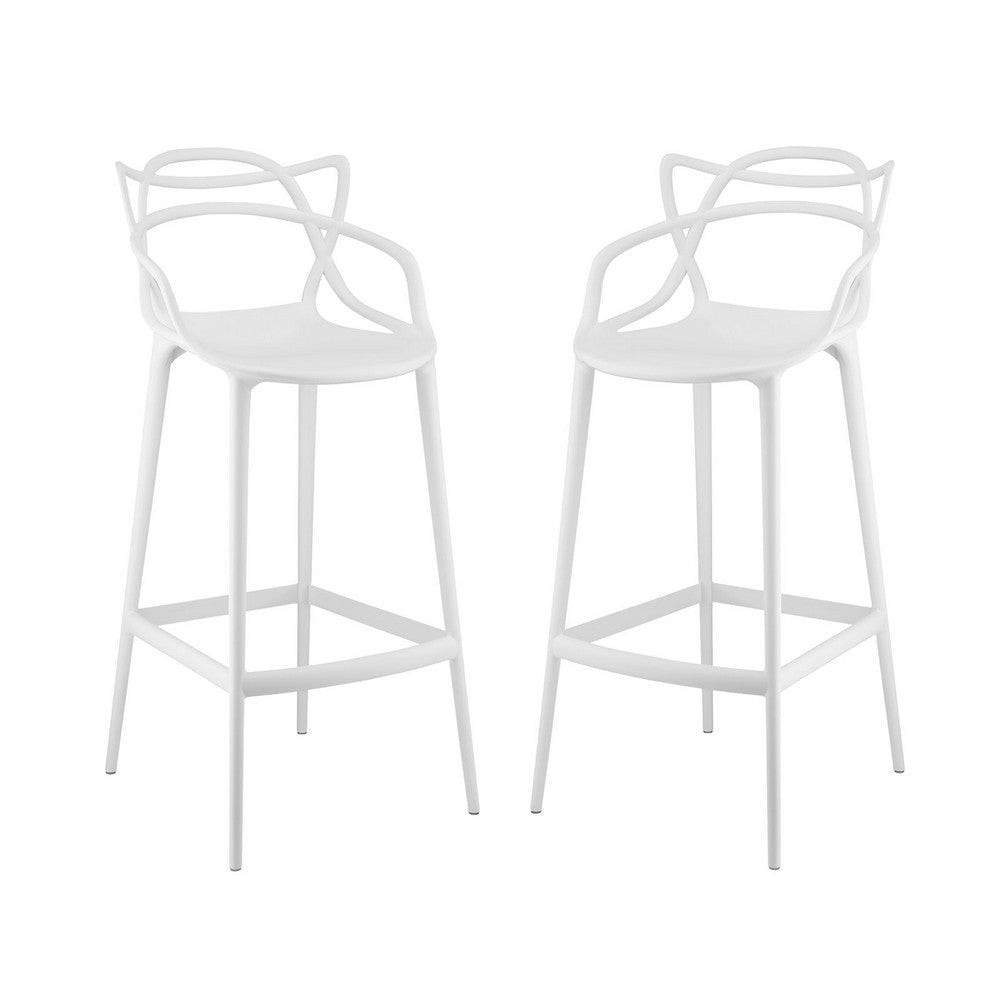 Modway Entangled Bar Stool (Set of 2), White