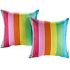 Modway Outdoor Indoor Two All Weather Patio Throw Pillows in Rainbow 2 Count (Pack of 1)
